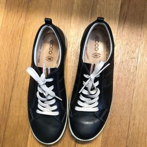 Ecco black leather sneaker, women size 38